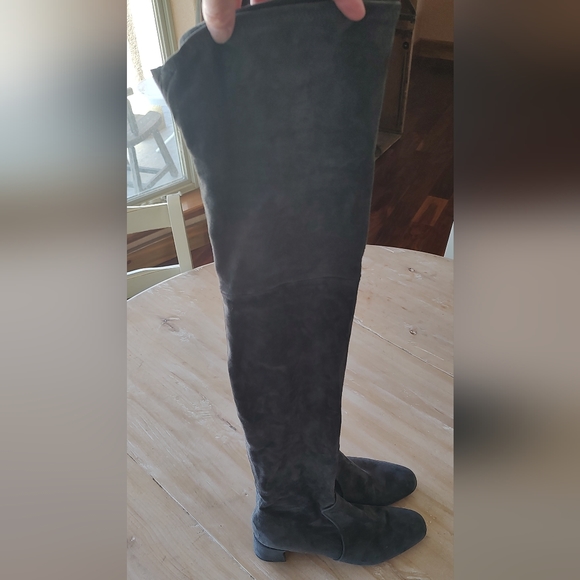 Parallele Paris France woman's thigh high gray suede leather boots UK 5 US 7 - Picture 14 of 16